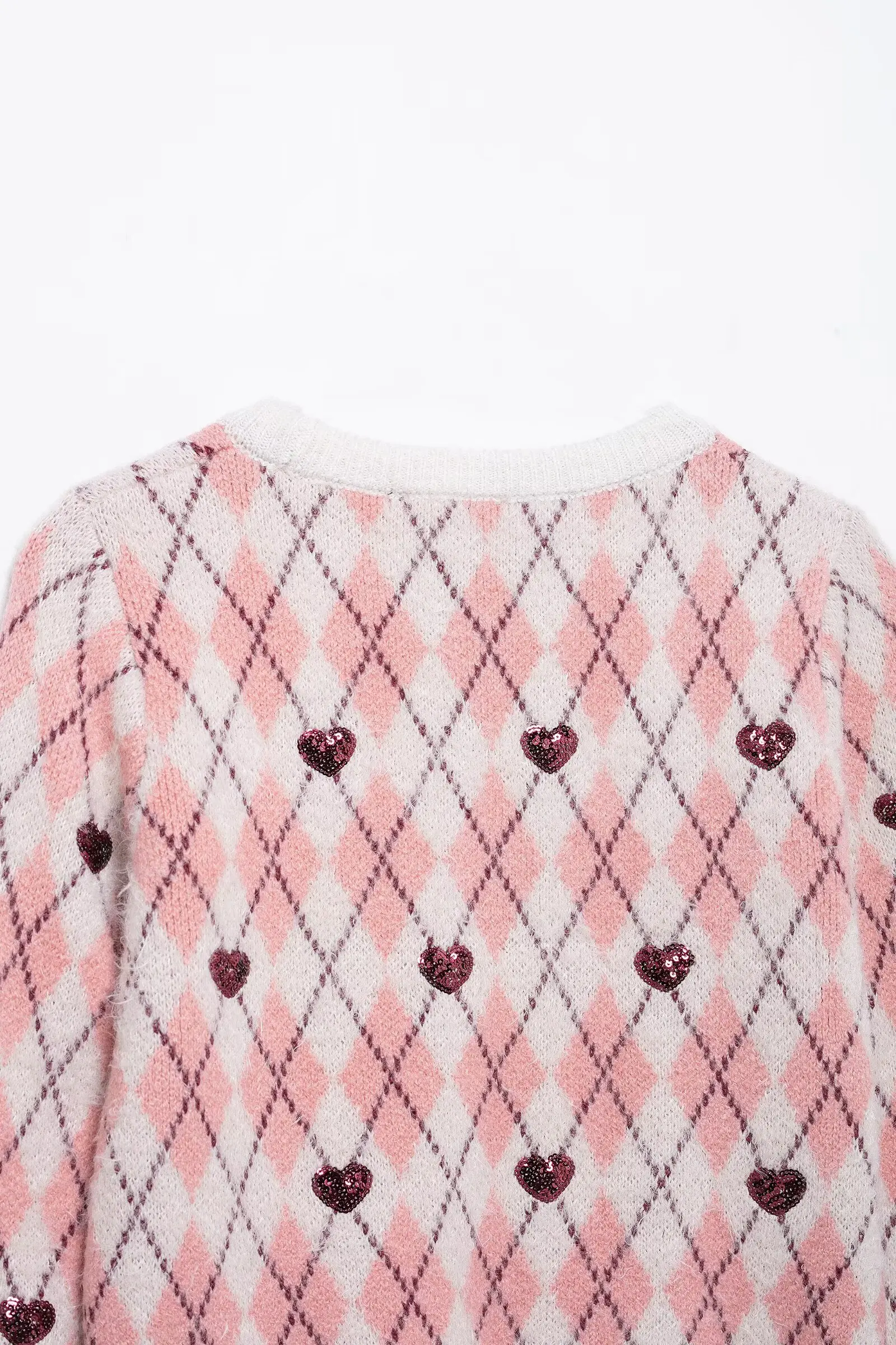 PB&ZA Women's Heart - Patterned Knit Sweater Cozy Material Adorable Design for Casual Wear Showcasing Sweet Style