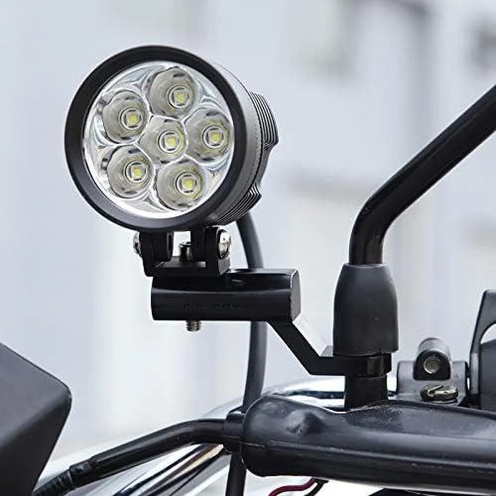 حامل دعامة تثبيت مرآة الرؤية الخلفية للدراجات النارية من الألومنيوم أسود/فضي للدراجات النارية ومركبات ATV والدراجات البخارية