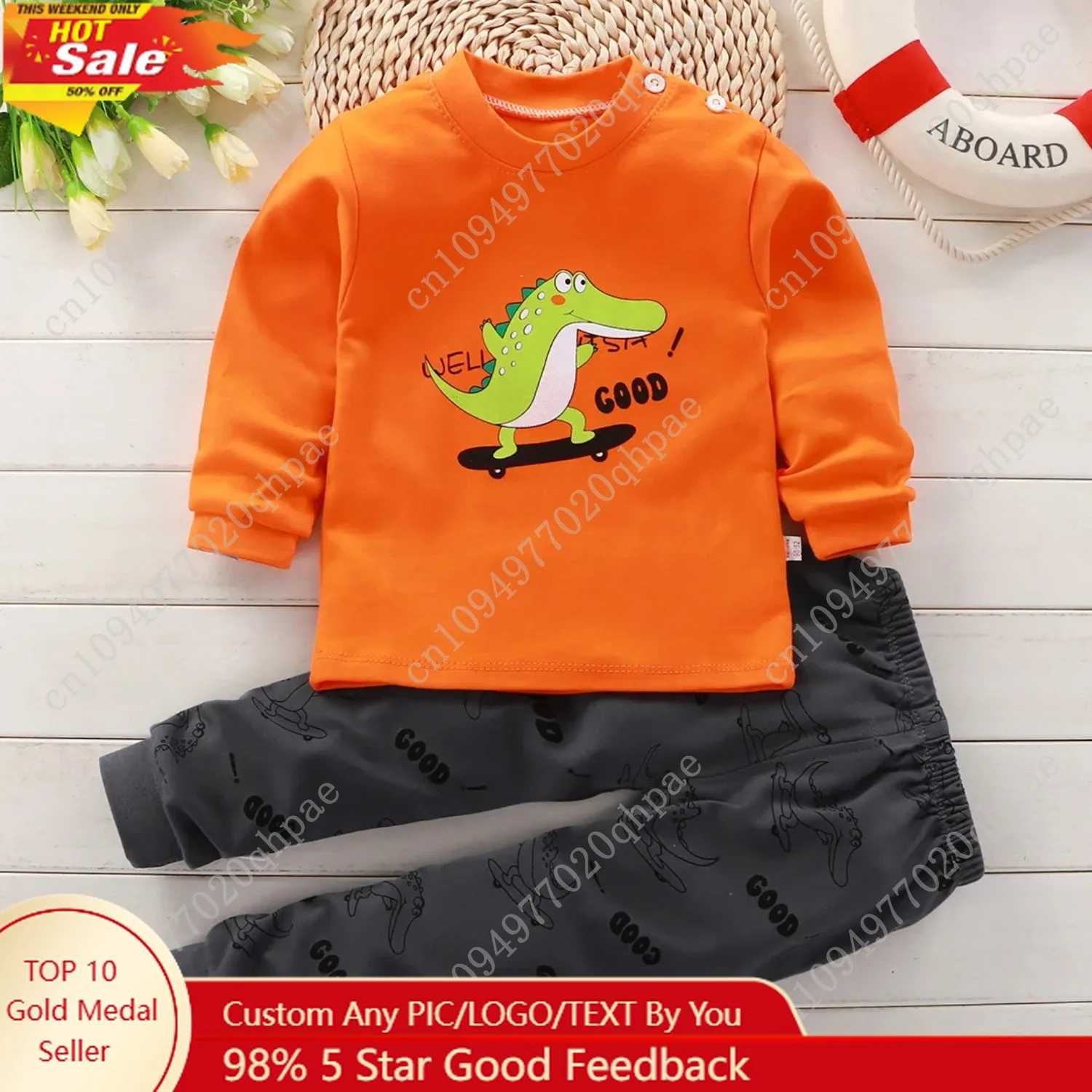 

Autumn Sleepwear Pajamas For Girls Boys Long Sleeve Tops+Pants Suits Fashion Home Clothing Baby Kid Sleep Costume