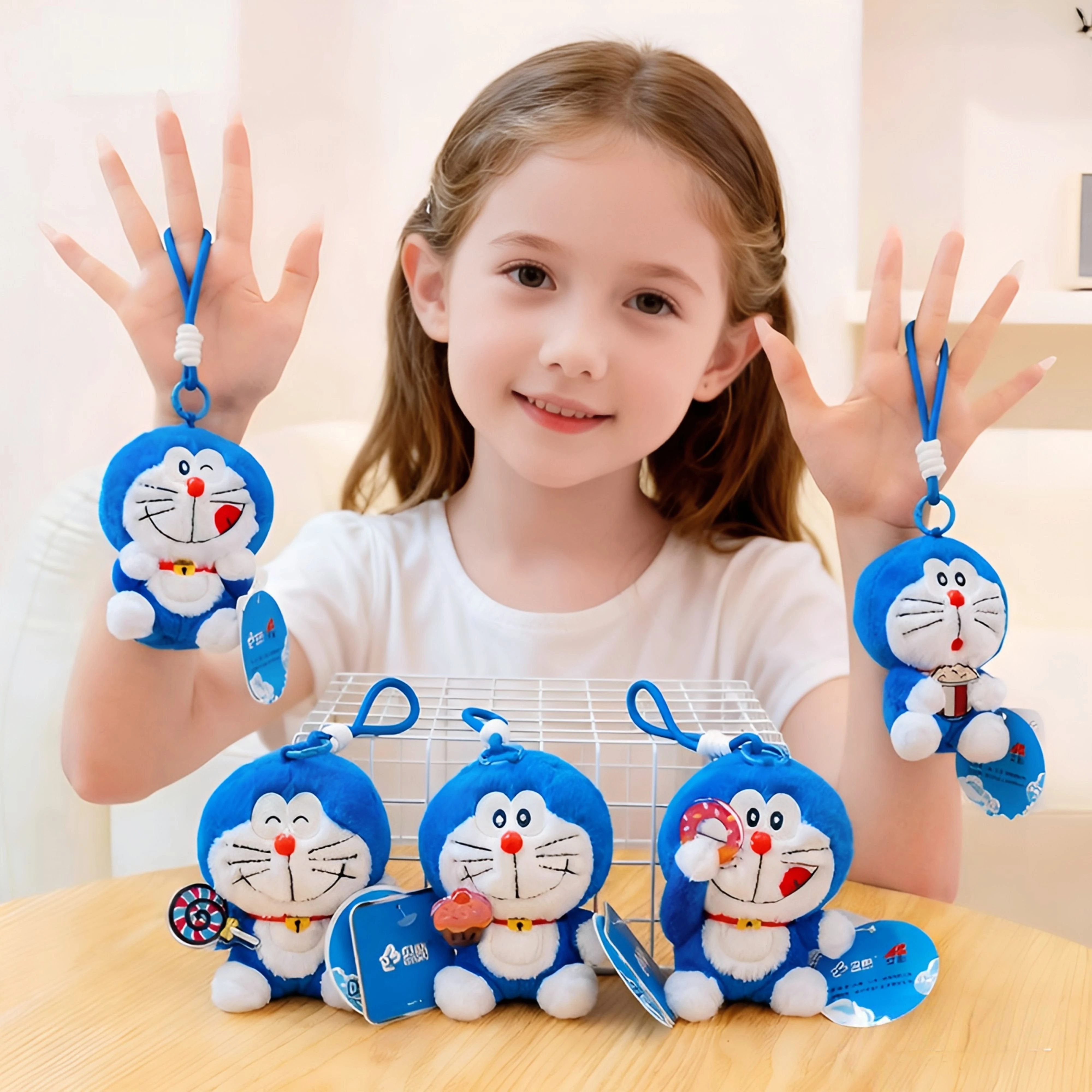 Hochwertiger Doraemon Plüsch-Schlüsselanhänger - Dessert- und Süßigkeiten-Plüschtier, Anime-Plüschfigur als Geschenk & Merchandise