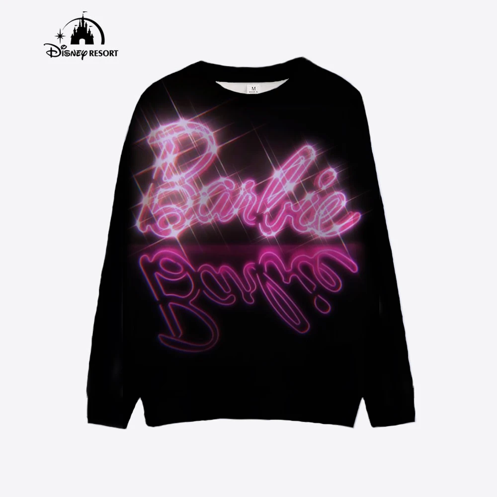 2024 Women\'s New Sweatshirt Sweatshirt Pullover Barbie Cartoon Spring and Autumn Casual Loose Printed Round Neck Top Gift