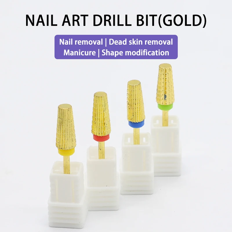 DDQ 5 in 1 Tapered 3/32 Carbide Nail Drill Bits Milling Cutter With Cut Drills Carbide For Manicure Remove Gel Nails Accessories