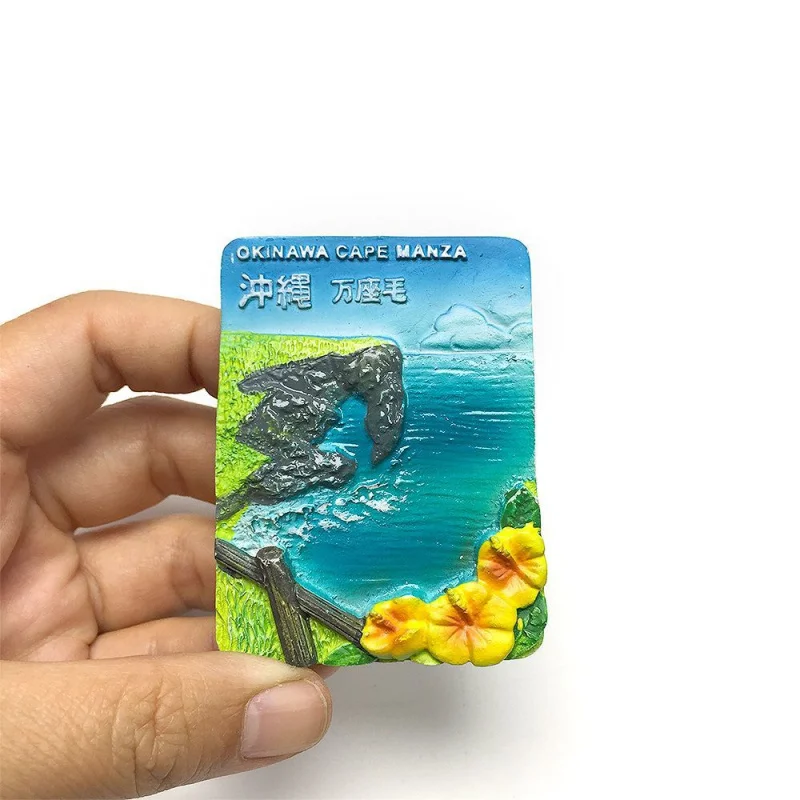 

Japan Okinawa Manzai Creative Personality Cliff Sea View Magnetic Fridge Magnet Travel Souvenir High-Value Decoration