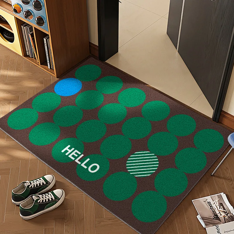 

Прочный ПВХ-коврик для входной двери, нескользящий уличный придверный коврик, ретро-коврик-грязеудалитель для прихожей и патио, легко чистящийся придверный коврик