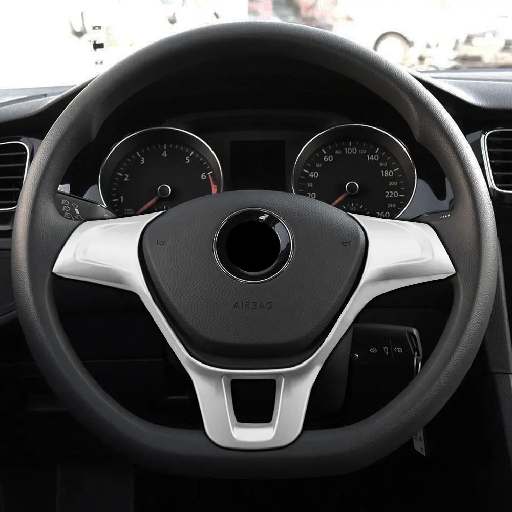 Car Steering Wheel Cover Trim Sticker for Volkswagen VW Golf 7 GTI MK7 POLO Jetta MK6 Tiguan Touran Caddy Amarok Lavida Passat