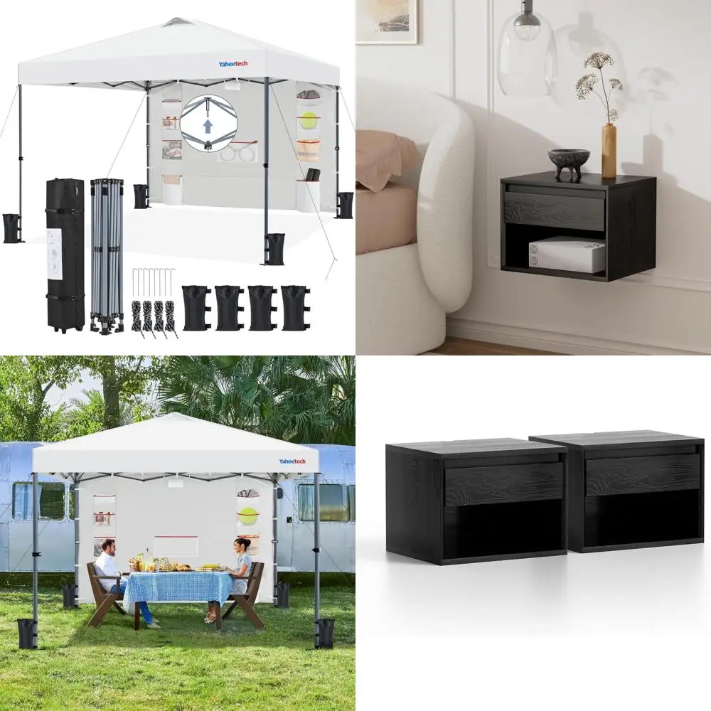 

8x8 Outdoor Pop-up Canopy Tent with Removable Pockets, Waterproof Sun Shelter, Durable, and Wheeled for Extra Storage and Easy T