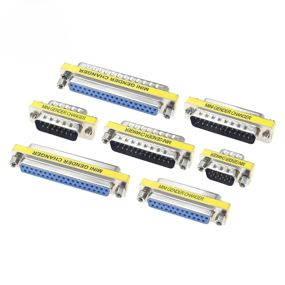 Adaptateur de connecteur de prise VGA MINI DB9/DB15 9/15/25/37 broches, changeur de genre Femelle/Femelle/Mâle, connecteur série RS232 D-Sub
