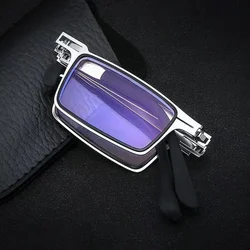 Metal Blue light blocking High Definition vintage Folding Portable Polarized Men's  Reading Glasses