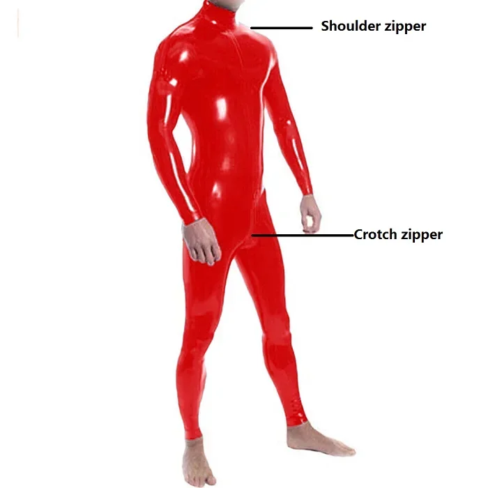 

Latex 100% Rubber Gummi Cosplay Catsuit Rot Bodysuit Suit Zentai 0.4mm S-XXL