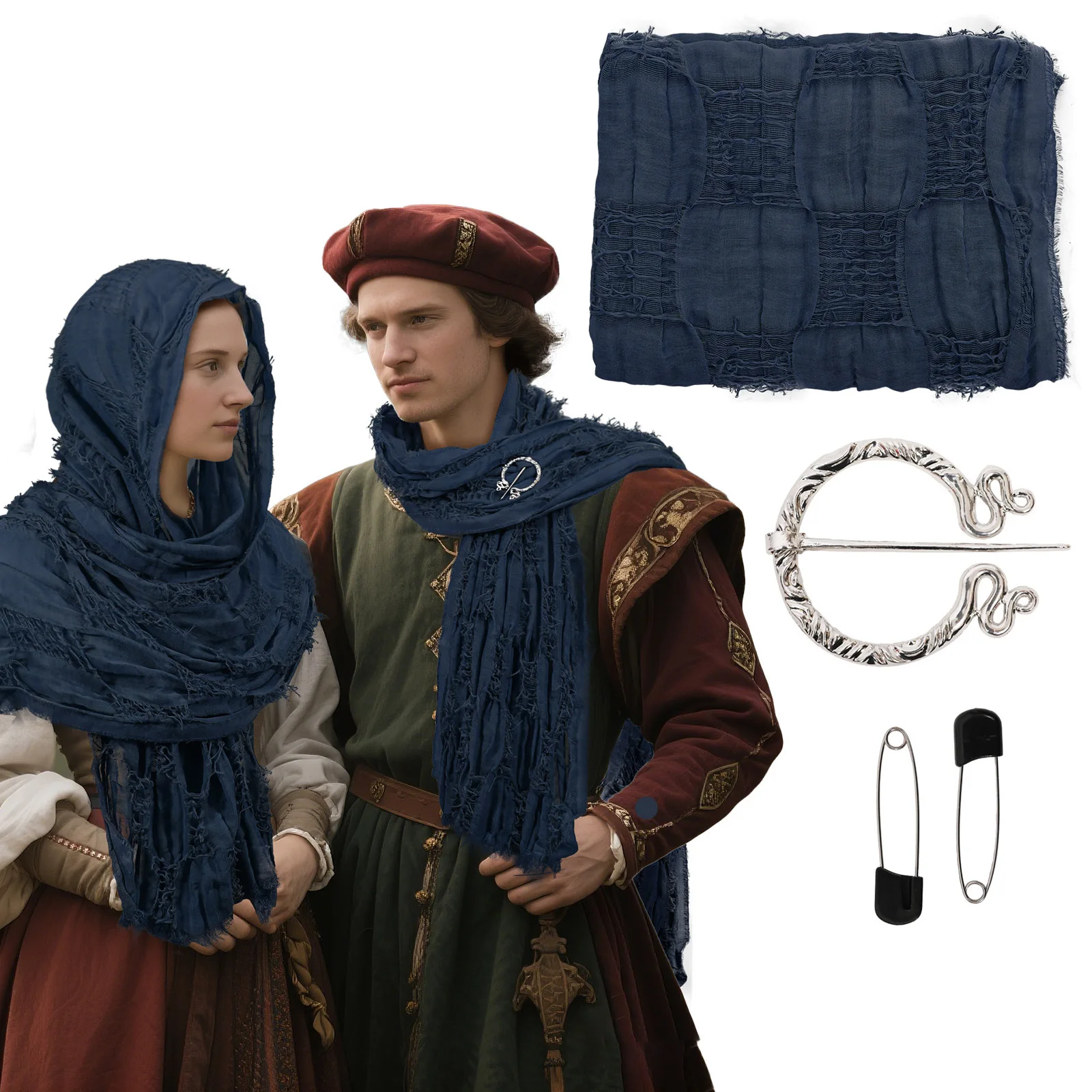 

Vintage Pirate Scarf Medieval Hood Cloak Halloween DIY Cosplay Costumes Middle Ages Mittelalter Shoulder Cowl