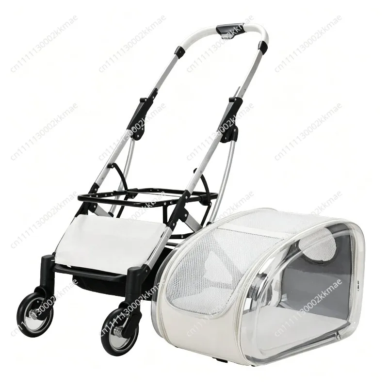 Lightweight Foldable Transparent Pet Stroller for Small Medium Dogs, 2026 Detachable Dog Walking Cart Portable Outdoor Carrier