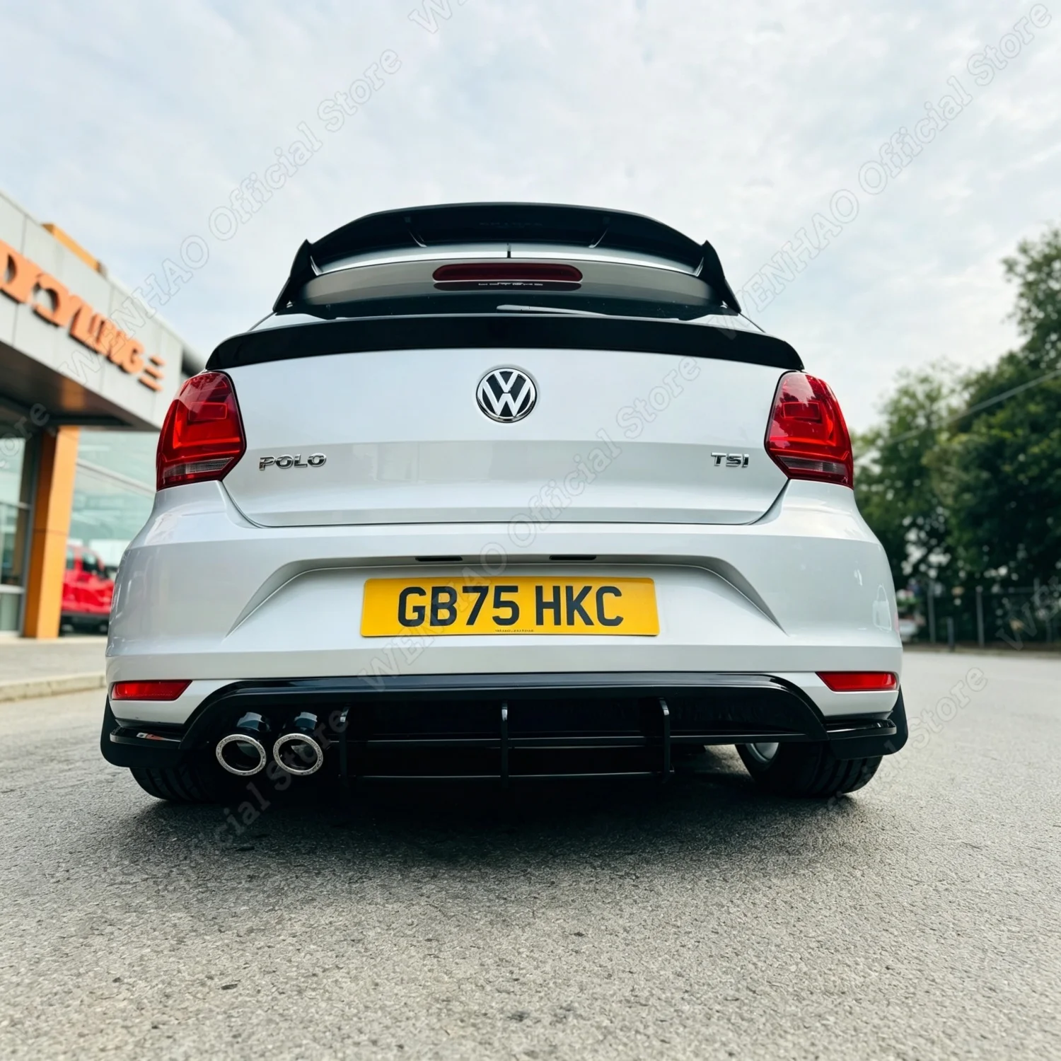 GTI-Style Glänzend Schwarzer Heckdiffusor für VW Polo MK5 6C 2015 2016 2017 Facelift Tuning Schutz Karosserie-Kit