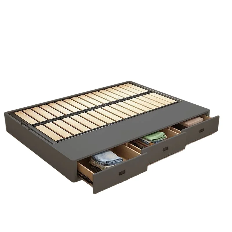 

No bedside solid wood , small apartment tatami, with drawer air pressure storage row skeleton storage box bed