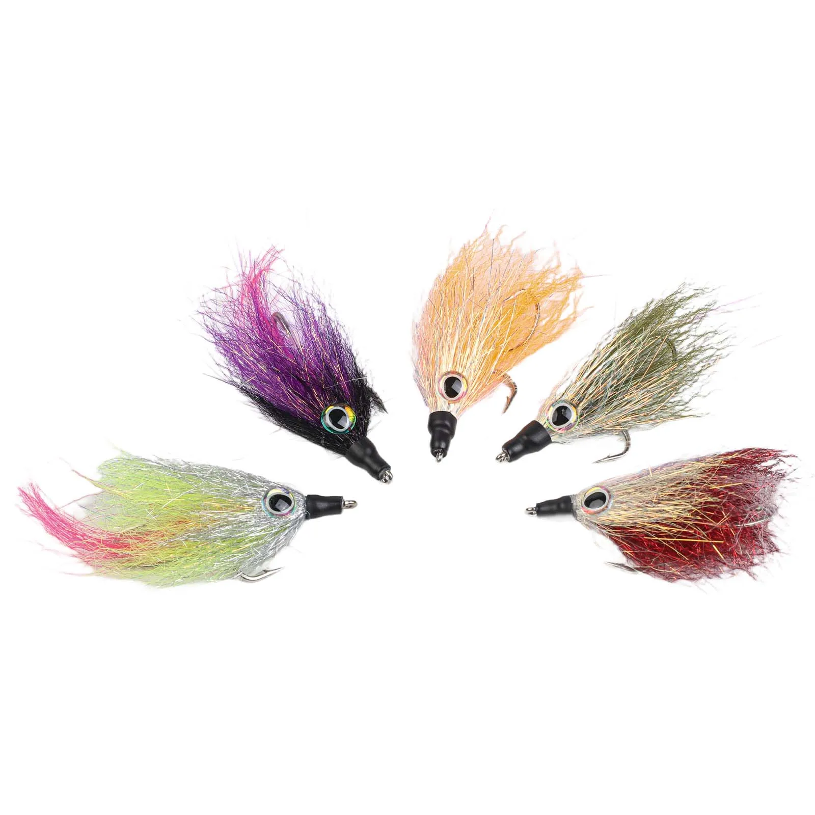 

5pcs Reflective Fishing Lures Fly Fishing Hook With Box Double Hook Bait Baitfish Wear-Resistant Fishing Tools