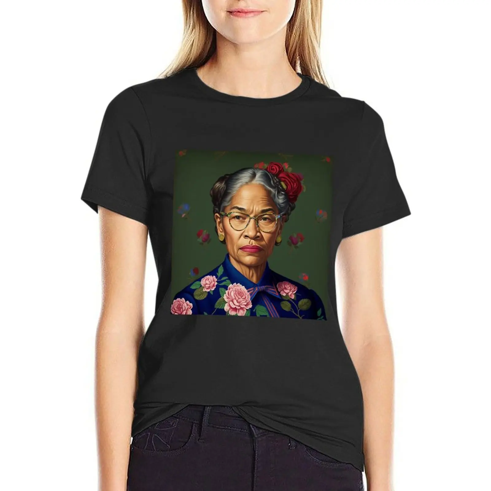 

Portait of Rosa Parks by Kehinde wiley T-Shirt oversized vintage clothes heavyweights plus size t shirts for Women loose fit