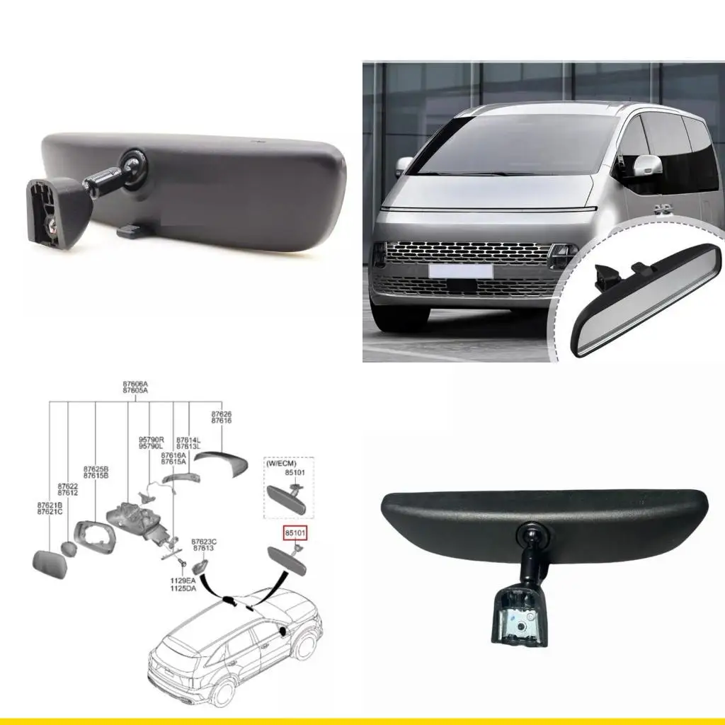 

SZCH Shatterproof Glass Rearview Mirror Anti Glares Technology Blind Spots Elimination 85110-L1000 for Staria 2021-2024