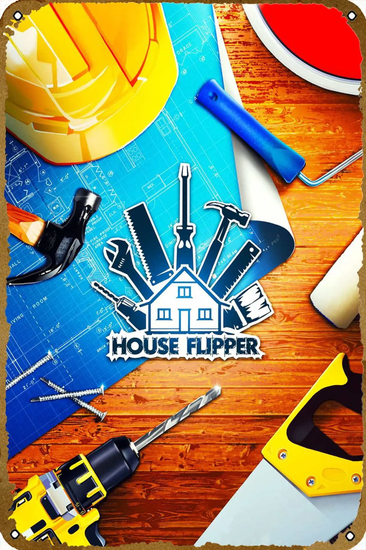 House Flipper Poster Video Game Metal Tin Sign Gaming Cool Wall Decor Gifts for Gamers 12x8 inch