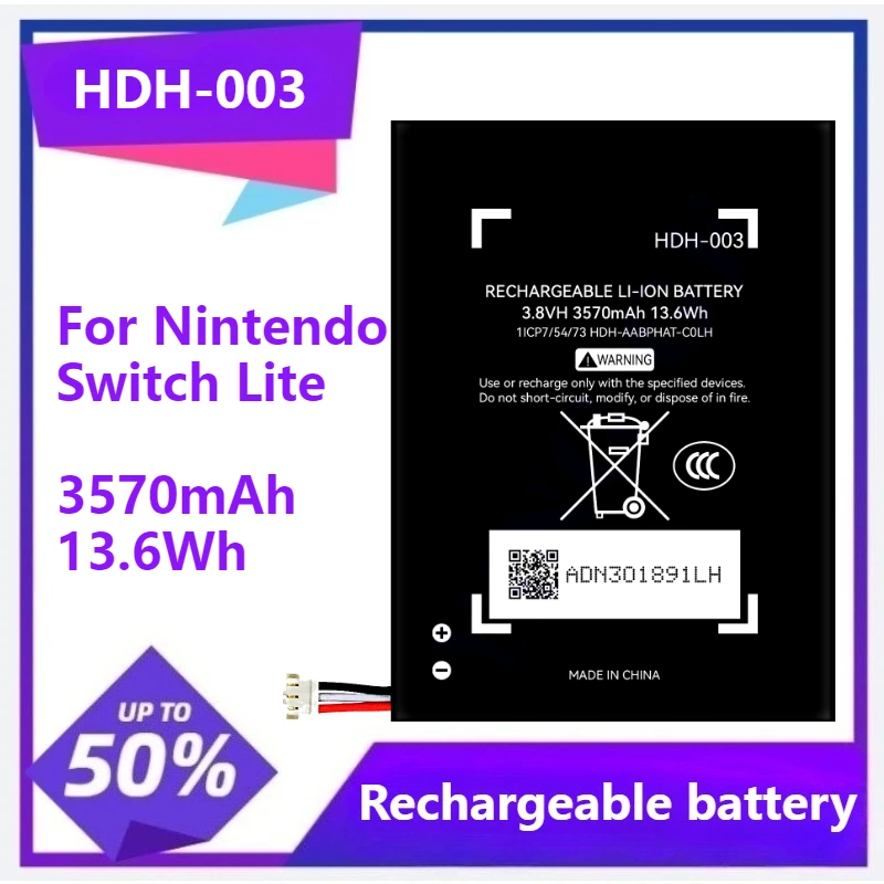 

HDH-003 NEW Li-ion Battery 1-2Pcs For Nintendo Switch Lite HDH-001 HDH-003 HDH-A-BPHAT-C0 1/CP7/54/73 3570mAh 13.6Wh