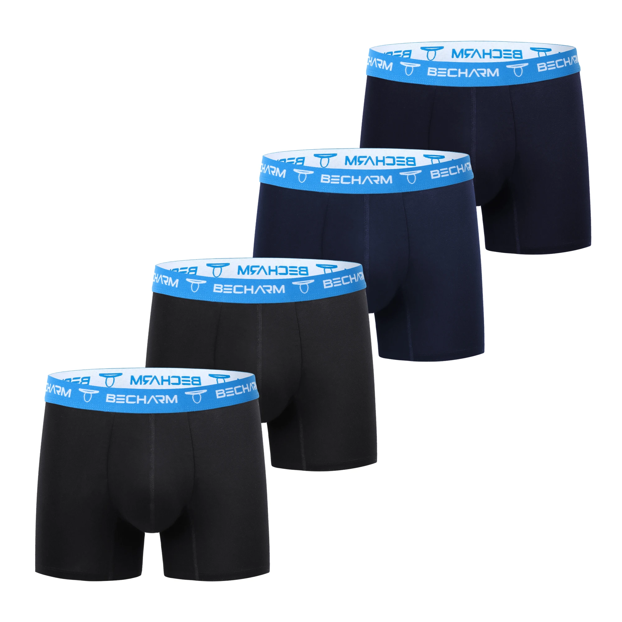 

Mens Cotton Elastane Underwear Breathable Soft Men Boxer Briefs Short Leg Trunks Men Underpants