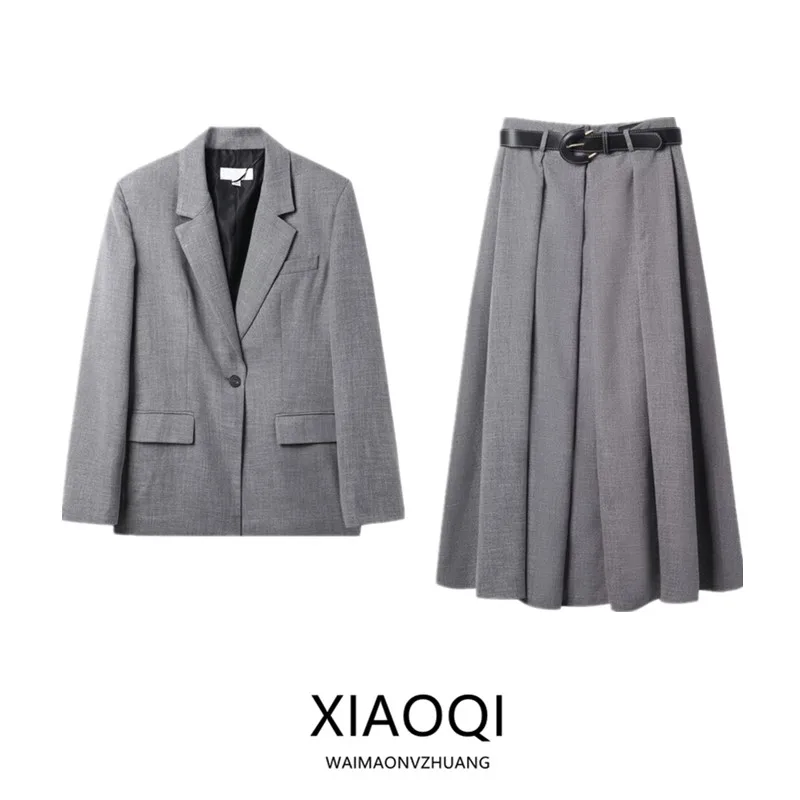 

Костюм с узором «елочка» и подкладкой на плечах, комплект из джата и юбки, женская осенняя коллекция Faion, Новое поступление 2025 года