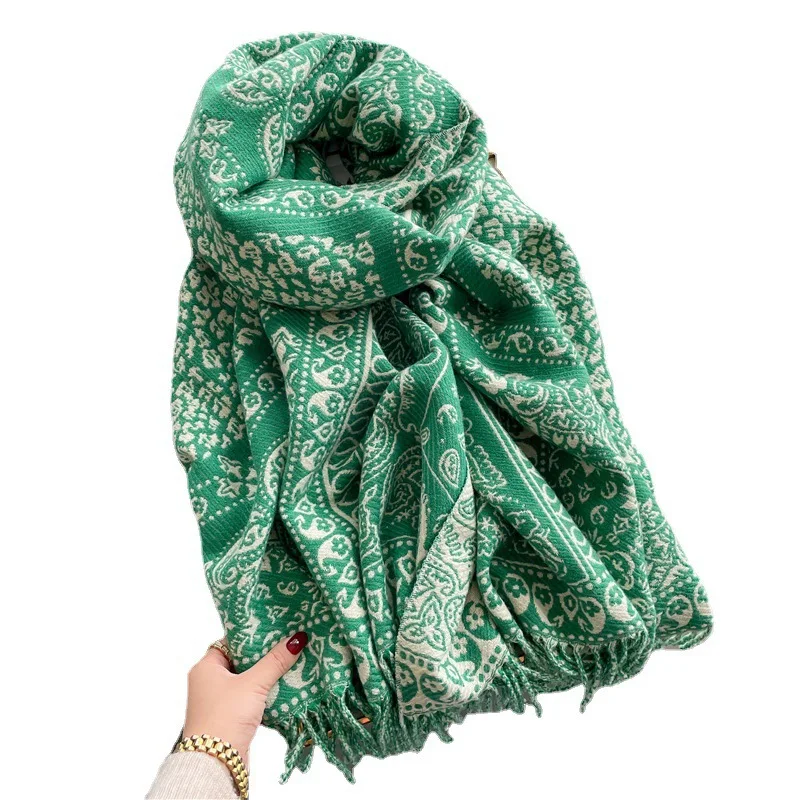 New Winter Warm Cashmere Wraps Women Scarf Luxury Design Pashmina Thick Shawl Blanket  Travel Poncho Stoles