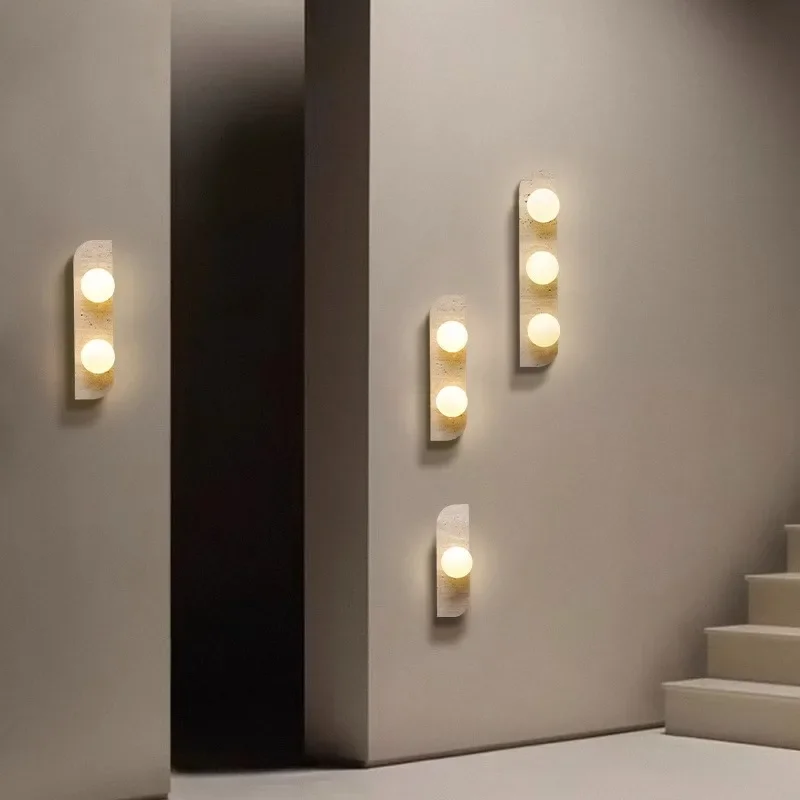 

Marble LED Wall Lamp Natural Stone White Glass G4 Bulb For Stairs Aisle Corridor Parlor Bedroom Indoor Lighting Dropshipping