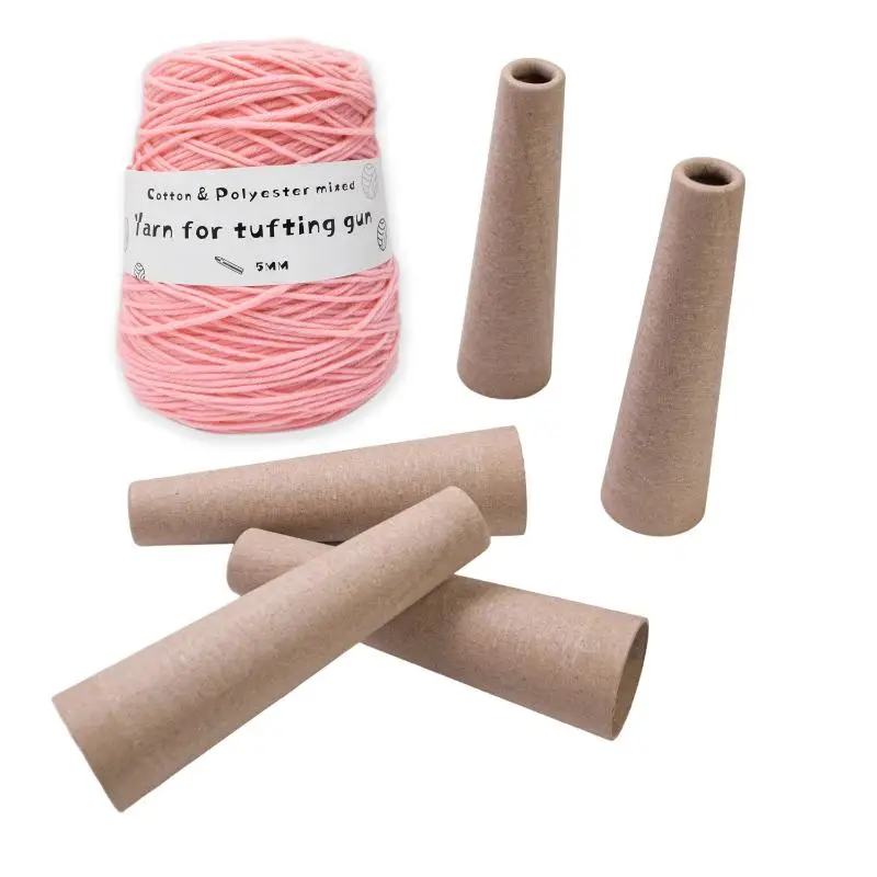 6Pcs Recyclable Cardboard Yarn Cones Durable Winding Tubes for Tufting DIY Knitting Weaving Craft Projects