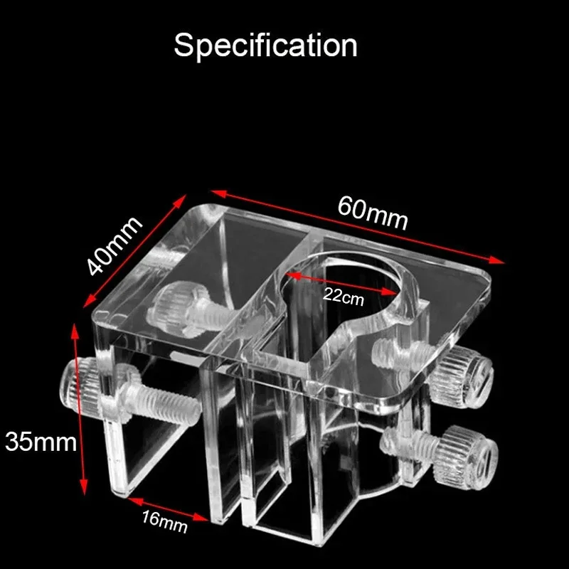 Soporte de tubo de agua de acuario de acrílico, Clip fijo de tubo de agua de tubería grande, soporte de montaje de manguera de tubería de agua, abrazadera de manguera de tanque de peces, 22mm