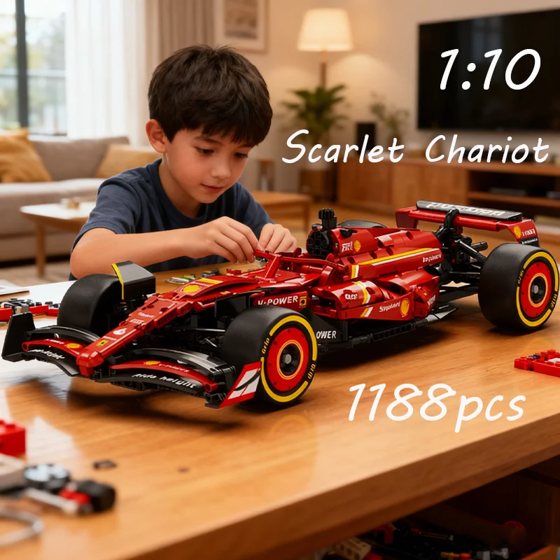 

Новинка 2026: Гоночный болид Red Team RB20 (масштаб 1:10) — Конструктор MOC DIY, сборная модель автомобиля, игрушка для мальчиков и взрослых, рождественский подарок, 1188 деталей