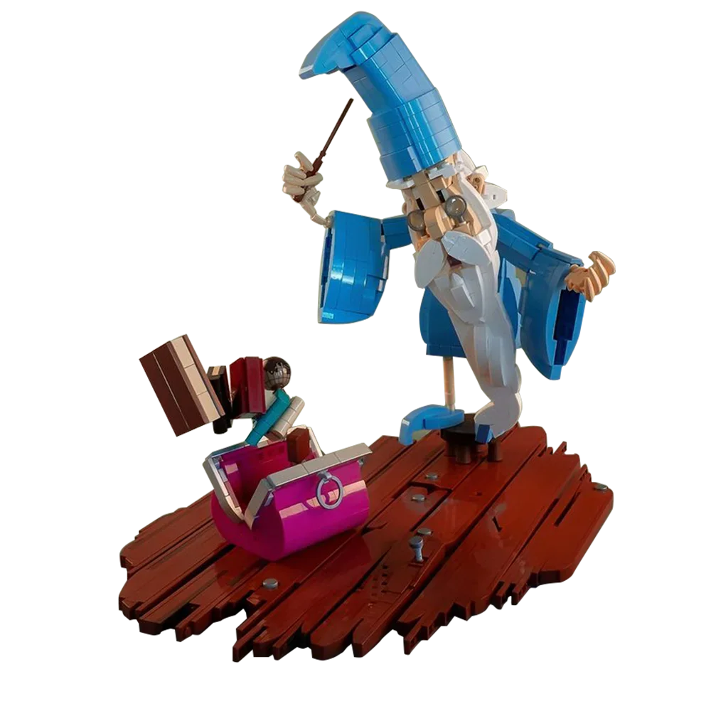 Gobricks MOC Merlin Great Mage Building Block set The Image of a Wizards Cambion Kings Arthur's Mentor Brick Toys for Kids Gift