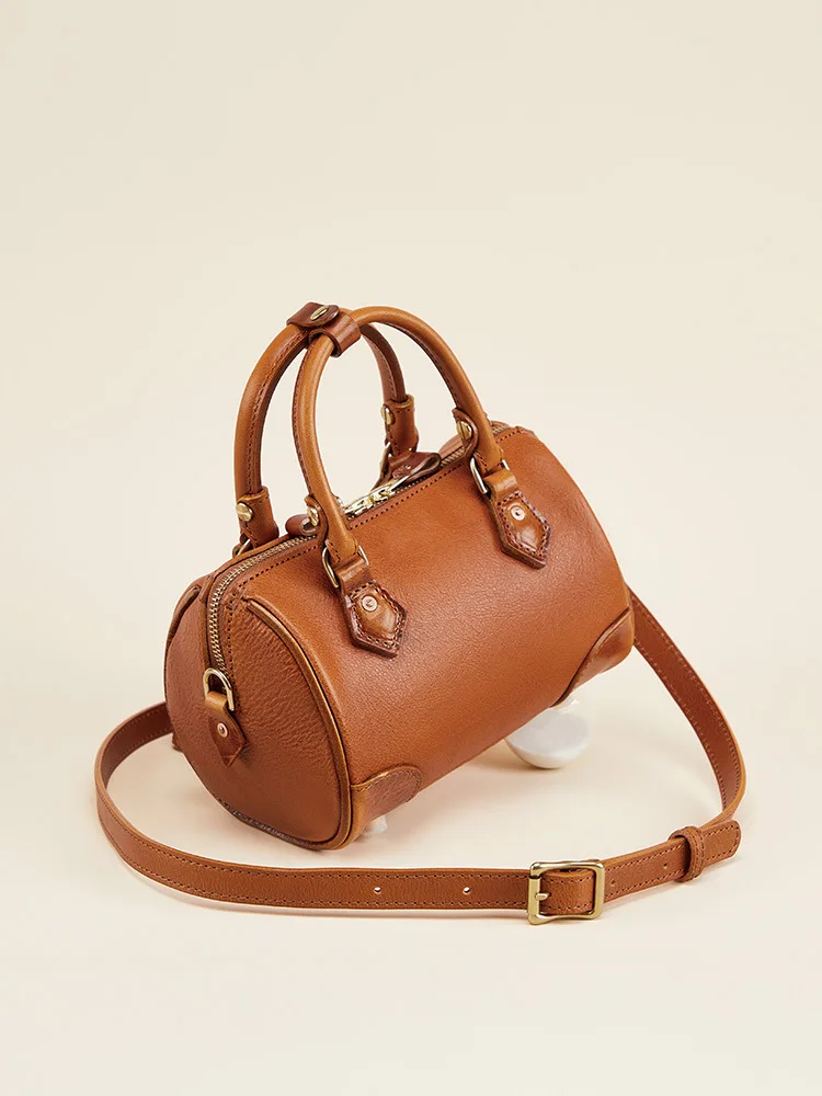 High Quality Women Genuine Leather Boston Handbag Small Crossbody Bags