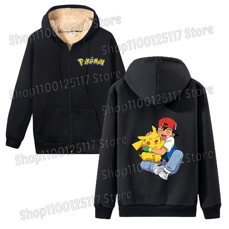 بوكيمون زمم سترة هوديي النساء الرجال الصوف معطف دافئ الشتاء مقنعين البلوز السراويل الرياضية ملابس خارجية الكبار جاكيتات الملابس
