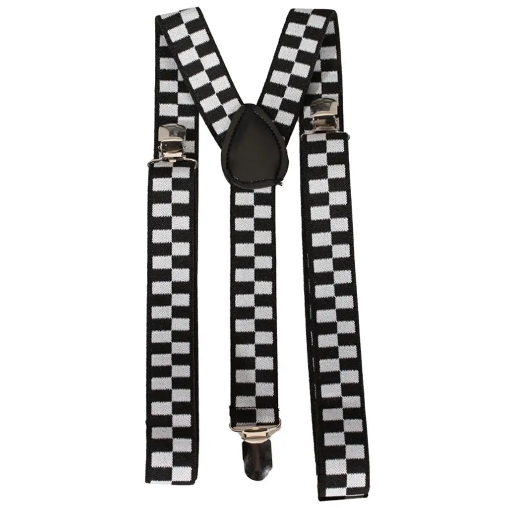 

Клетчатые подтяжки на клипсе, эластичные подтяжки с Y-образной спинкой, регулируемый ремень для брюк, модный аксессуар для мужских брюк