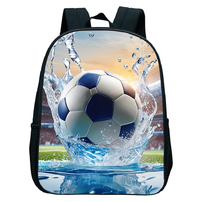 Cool Soccer / Football Print School Backpack Girls Boys Softback Bookbag Kids School Bags 12 Inch Toddler Bags Kindergarten Bags