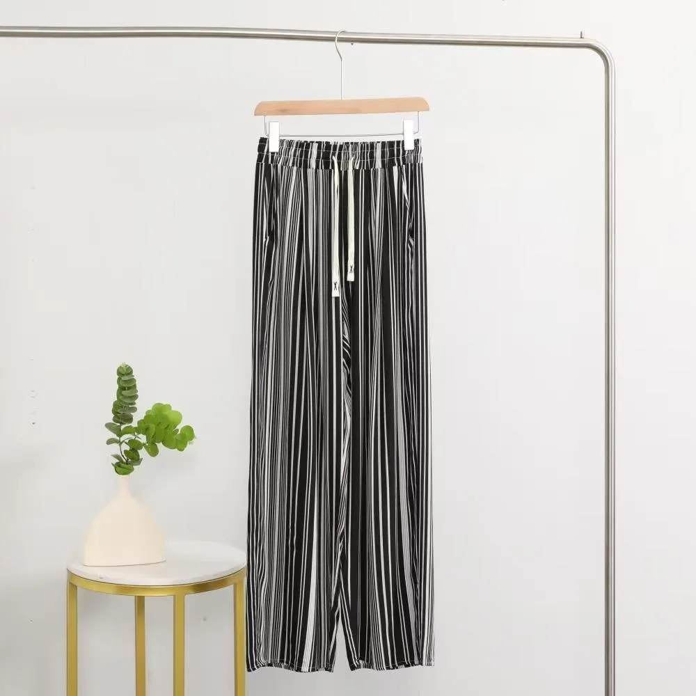 Womens  Spring-Summer Rayon Printed Palazzo Pants   FloorLength Leopard Print WideLeg Trousers   Plus Size Flowy Casual Bottoms