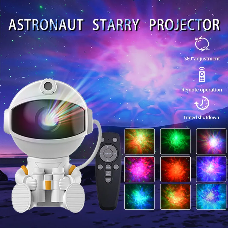 Astronaut Projector Galaxy Starry Night Lights for Bedroom LED Nebula Lamp Decoration Child Adult Holiday Gift