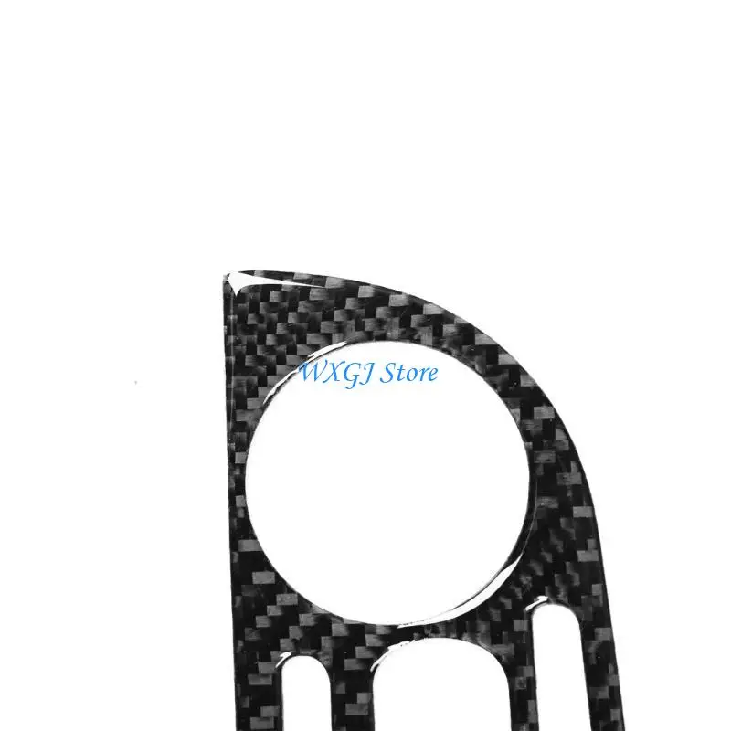 

37JE For 500 Car Interior Decor Carbon Fiber Radio Adjust Panel Cover Trim Stickers
