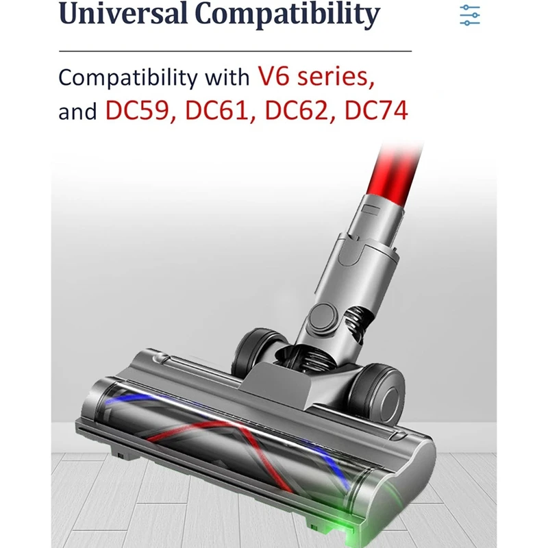 

M08K Электрическая насадка для щетки для пола для пылесосов Dyson V6 DC58 DC59 DC62 DC72 со светодиодной подсветкой для пыли для пылесоса