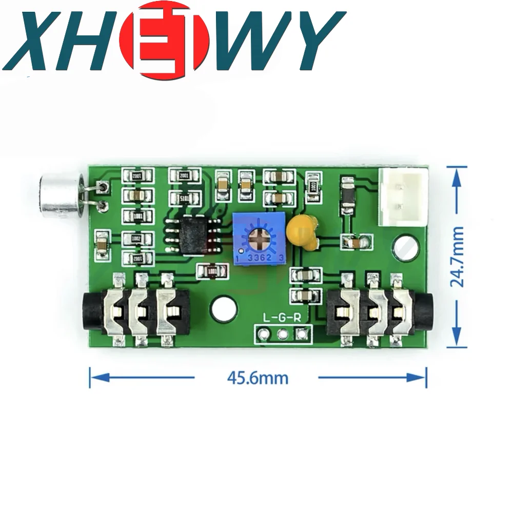 Módulo De Amplificador De Áudio Ajustável, Captador De Microfone, Placa De Amplificação De Sinal, Circuito De Ganho, AC