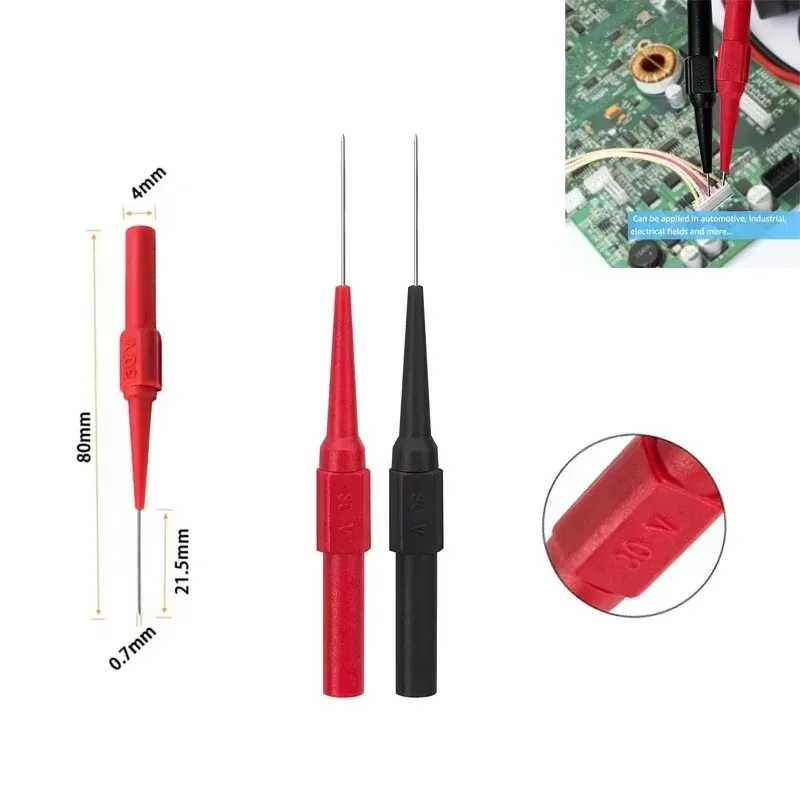 2-12Pcs Car Tip Probes Diagnostic Tools Multimeter Test Leads Extention Back Piercing Needle Tip Probes Auto Kit Machine 0.7MM