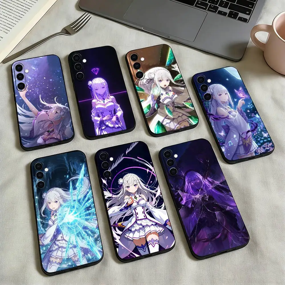 Re  Z-Zero Emilia-a Phone Case For Samsung Galaxy A73,A72,A71,A70,A53,A52,A51,Others Soft Black Cover