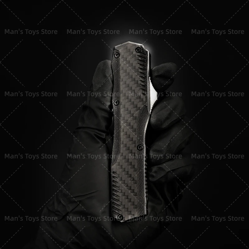 

9000 OTF Knife Diskin Livewire portable D2 Tanto/Drop/Stonewashed Outdoor Knives CNC T6061 Aaluminum+CF Handle Pocket EDC Tools