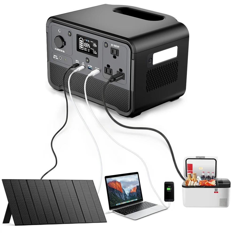 Renewable Energy Storage System Portable Power Stations Pure Sine Wave Solar Generator LiFePO4 700W Portable Power Station