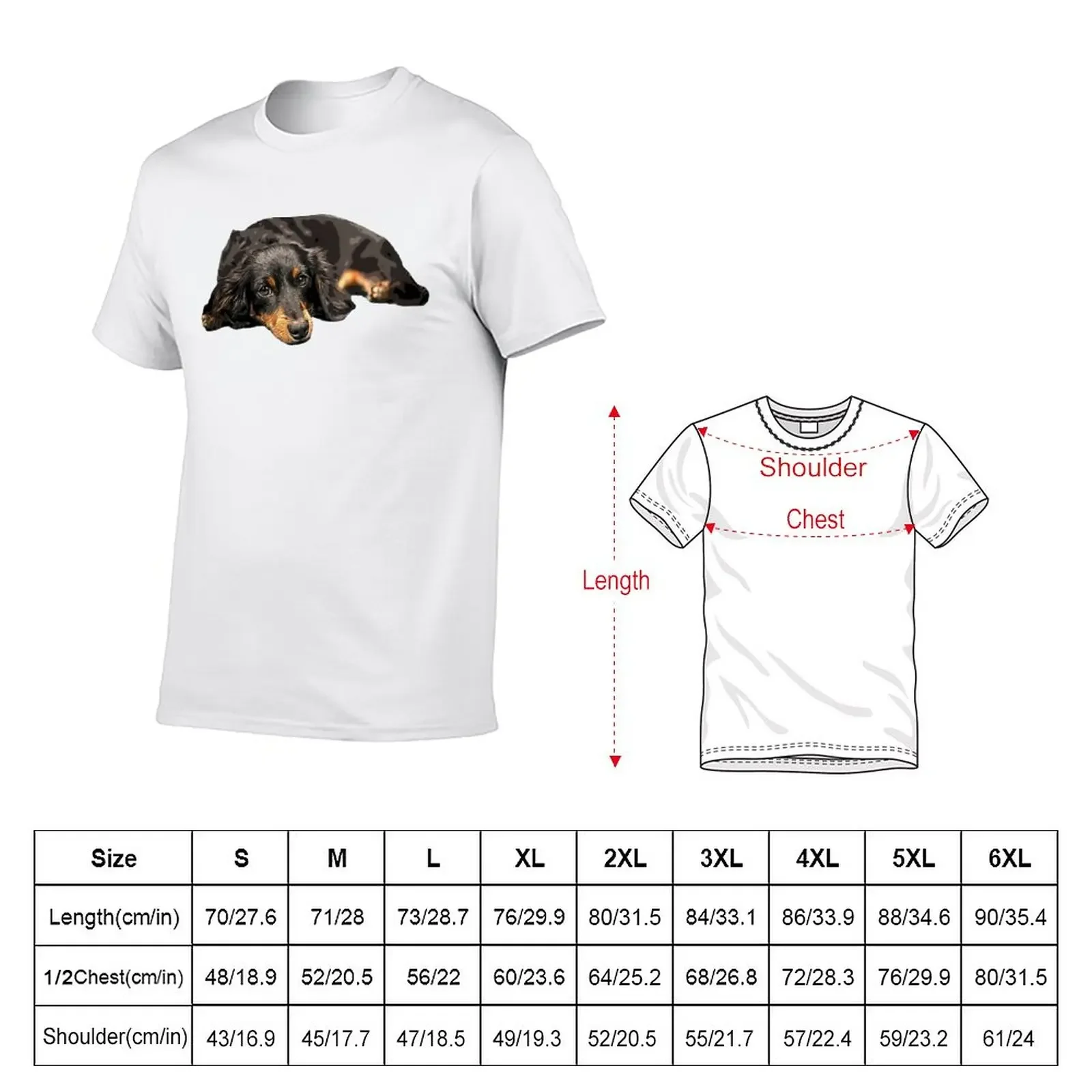 New Mini Dachshund Long Haired Black and Tan Miniature T-Shirt plain aesthetic clothes for a boy custom t shirt mens clothing