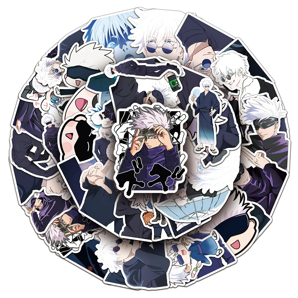 10/30/50pcs Jujutsu Kaisen Anime Gojo Satoru Stickers Cool Cartoon Character Sticker DIY Laptop Notebook Phone Manga Decals Pack