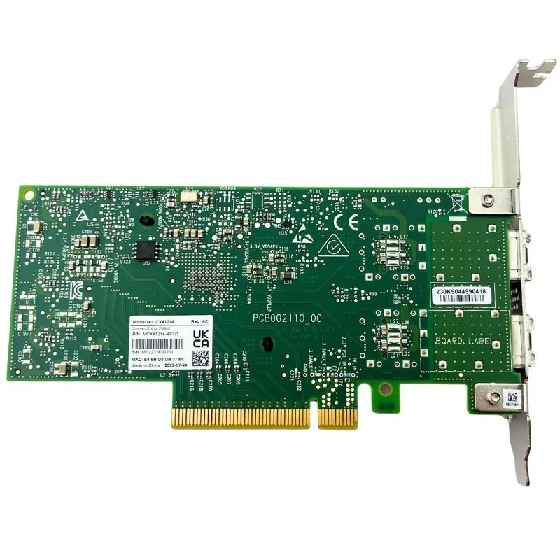 بطاقة واجهة شبكة إيثرنت PCIe 3.0 X8 25GbE ثنائي المنفذ 10 جيجابت إيثرنت SFP28 بطاقة محول Mellanox MCX4121A-ACUT #4