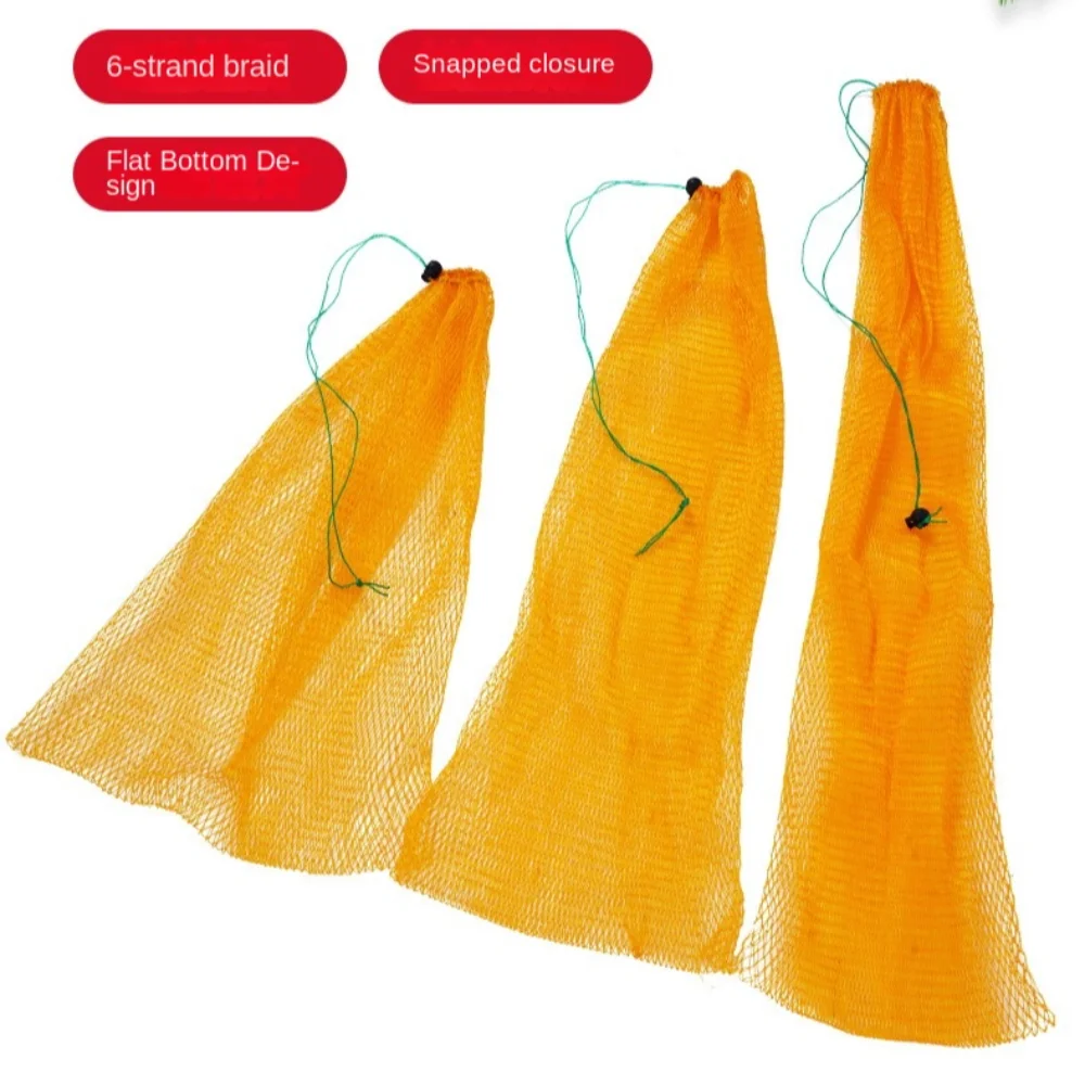 

Easy to Carry Nylon Fishing Net Bag Yellow Foldable Green Fish Cage Fishing Basket And Protection Fishing