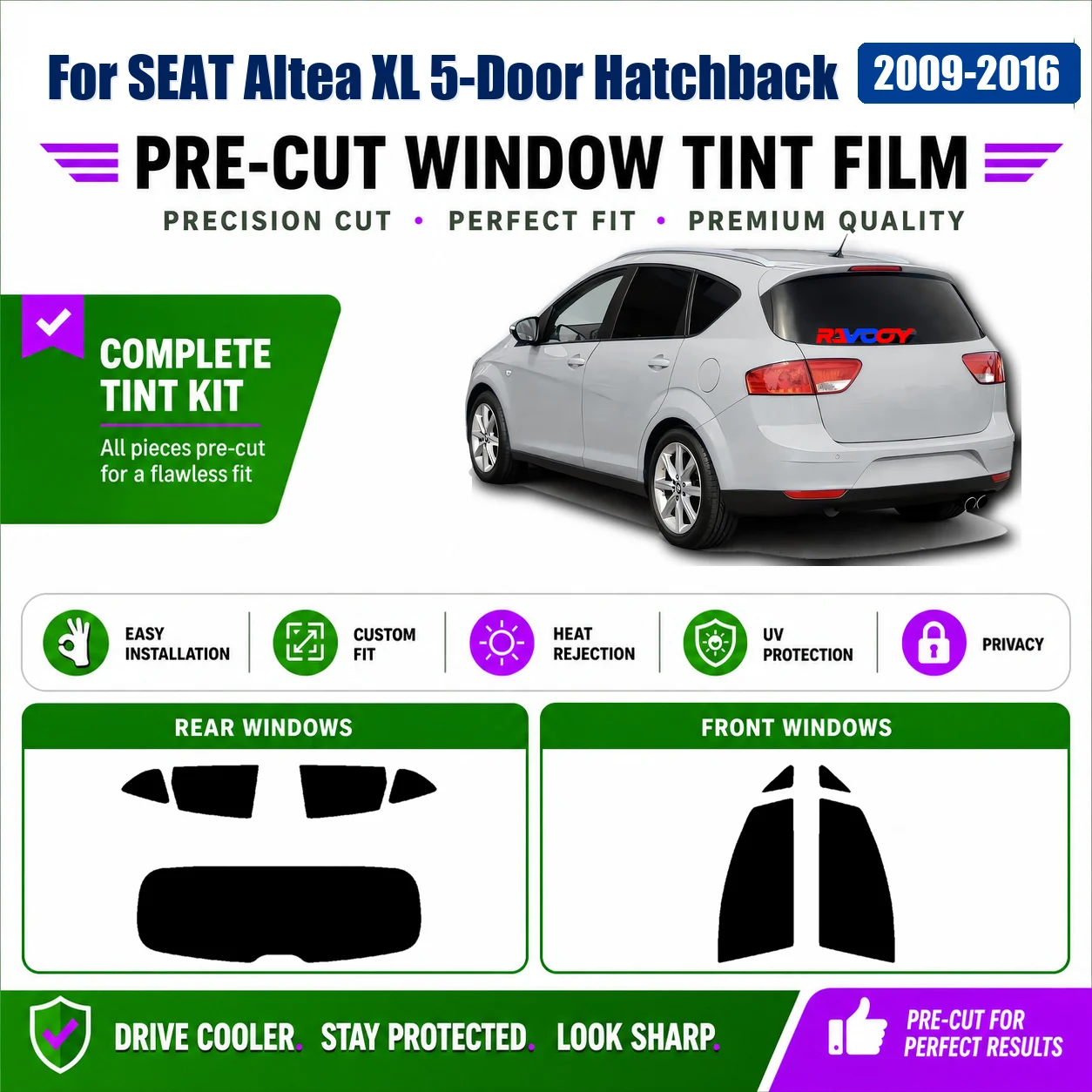 for-seat-altea-xl-5-door-hatchback-2009-2016-glass-tint-kit-tailored-complete-window-heat-uv-blocking
