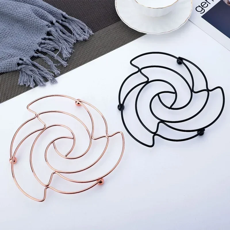 Mantel Individual creativo de hierro para ollas, soporte para ollas, herramientas de cocina redondas calientes, tapetes para utensilios de cocina, posavasos para bebidas, manteles individuales para mesa