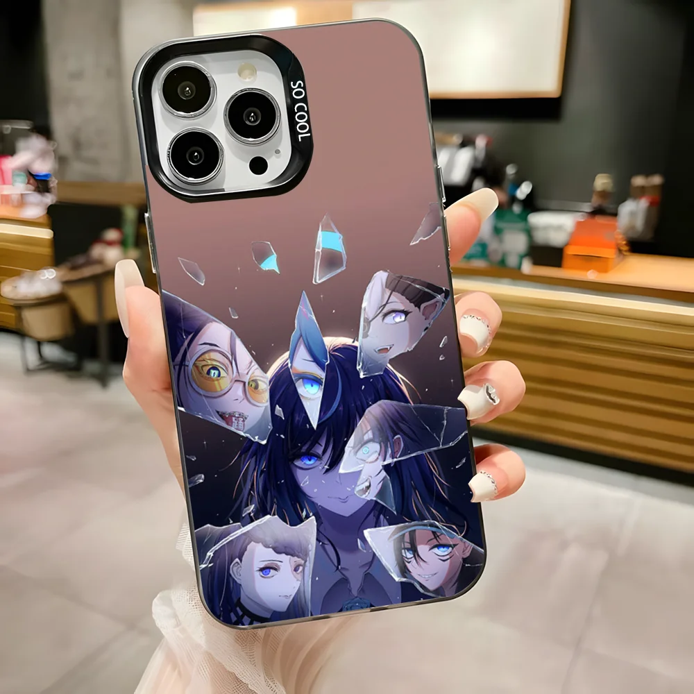حافظة هاتف Ado Kyogen X Uta لهاتف iPhone 16,15,14,13,12,11,Pro,Max,Plus, Mini,XS,SE مضادة للسقوط باللون الأسود غير اللامع
